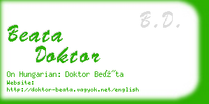 beata doktor business card